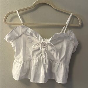 Express White Peplum Cami XS new
